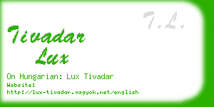 tivadar lux business card